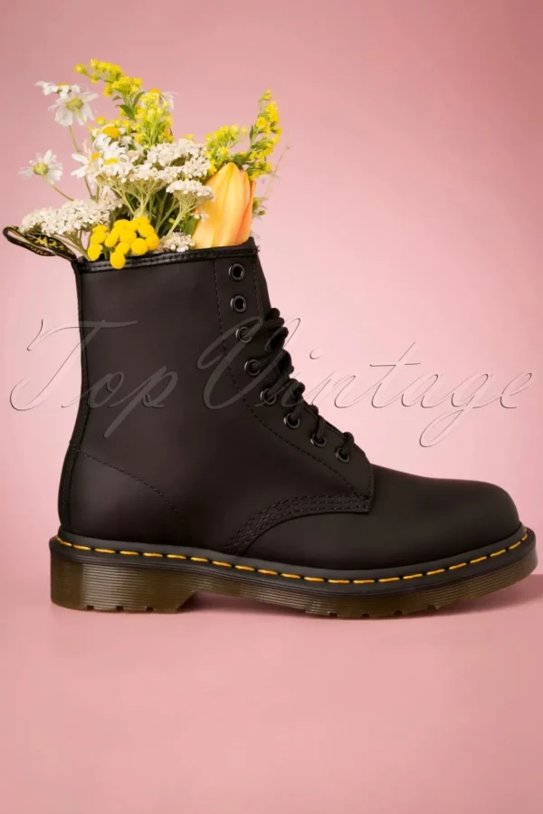 1460 Greasy Enkellaarzen In Zwart-Dr. Martens Cheap