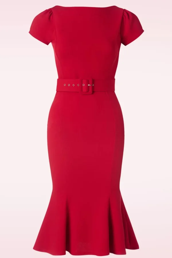 Gwen Pencil Dress In Red-Vintage Chic for Topvintage Hot