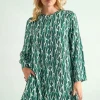 Gwenola Mid Century Retro Jurk In Groen-Louche Fashion