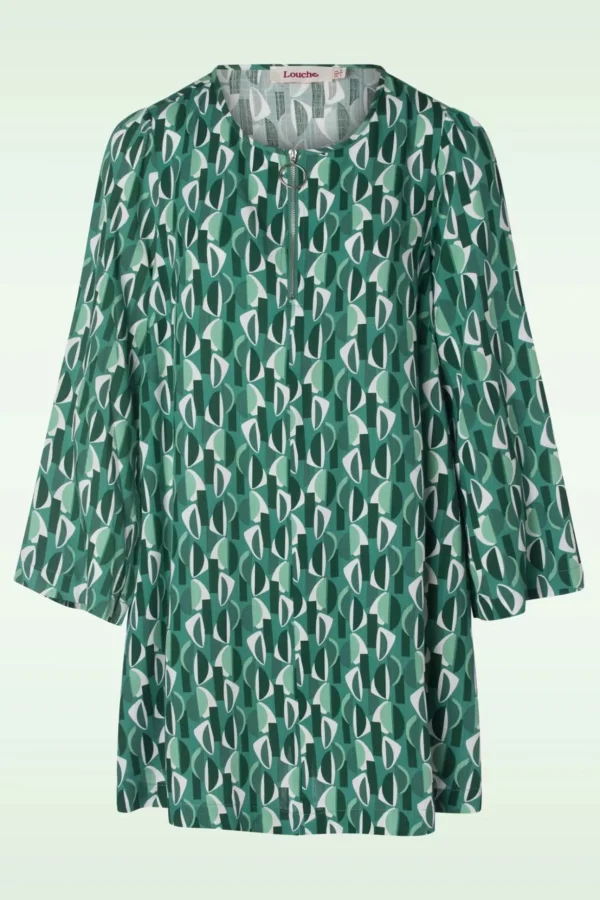 Gwenola Mid Century Retro Jurk In Groen-Louche Fashion