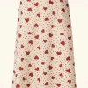 Heart Polka Dot Midi Rok In Creme-Vixen New