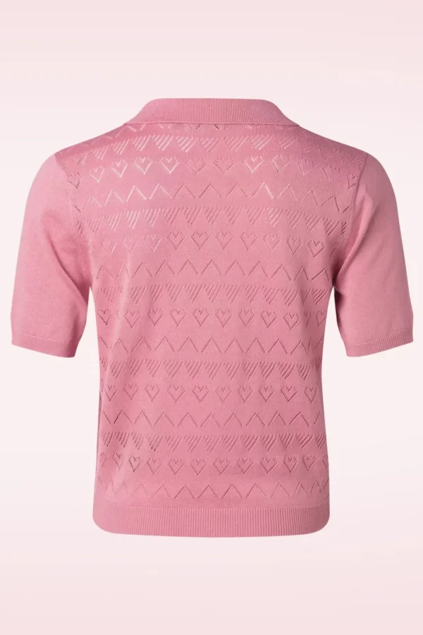 Heart Waves Cardigan In Roze-Banned Retro Cheap