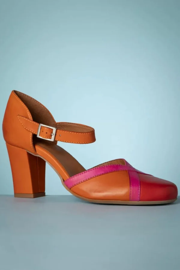 Hedwig Mary Jane Pumps In Scarlet En Oranje-Miz Mooz Sale