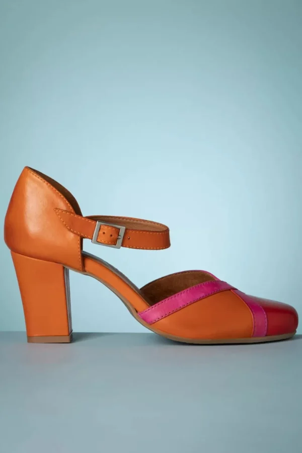 Hedwig Mary Jane Pumps In Scarlet En Oranje-Miz Mooz Sale