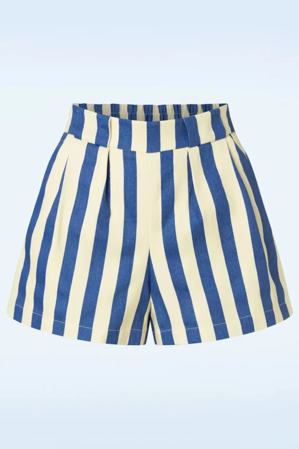 Hilton Deck Gestreepte Shorts In Wit En Blauw-Louche Hot