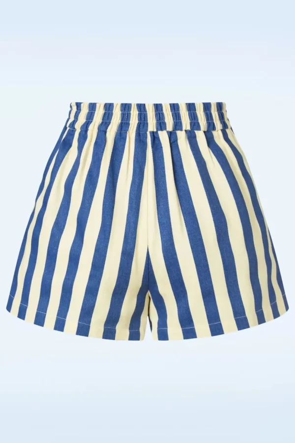 Hilton Deck Gestreepte Shorts In Wit En Blauw-Louche Hot