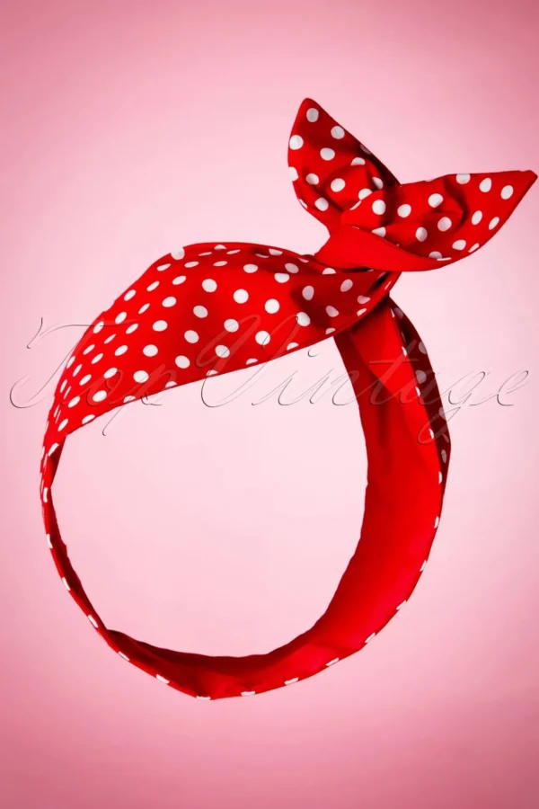 Ik Wil Polkadots In Mijn Haarsjaal In Rood-Be Bop a Hairbands Outlet