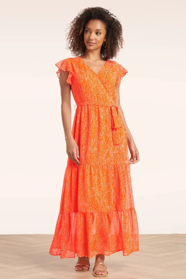 Ivy Maxi Jurk In Oranje-Smashed Lemon Shop