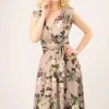 Jane Bloemen Midi-Jurk In Lichtroze-Vintage Chic for Topvintage Store