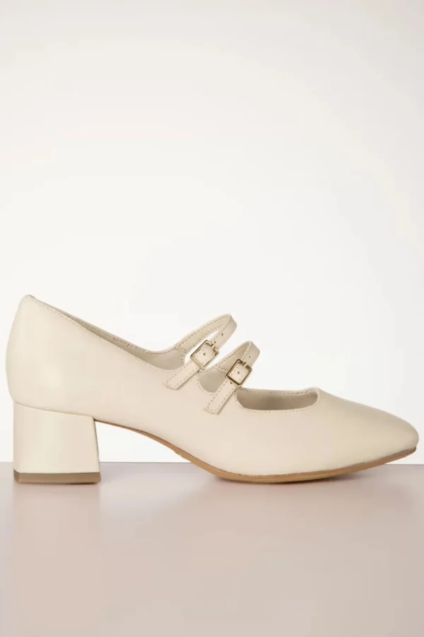 Janey Pumps Van Leder In Creme-Tamaris Sale