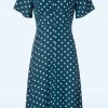 Jeanette Polka Dot Jurk In Marineblauw-Md'M Best Sale