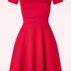 Jenna Jacquard Jurk In Rood-Vintage Chic for Topvintage Clearance