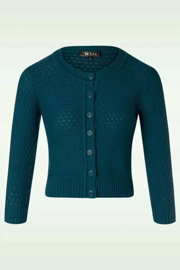 Jennie Vest In Petrol Blauw-Mak Sweater Best