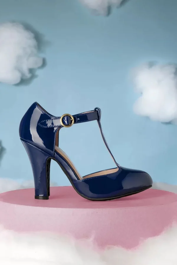 June Love Letter Lak Pumps In Navy-Lola Ramona u2665 Topvintage Cheap