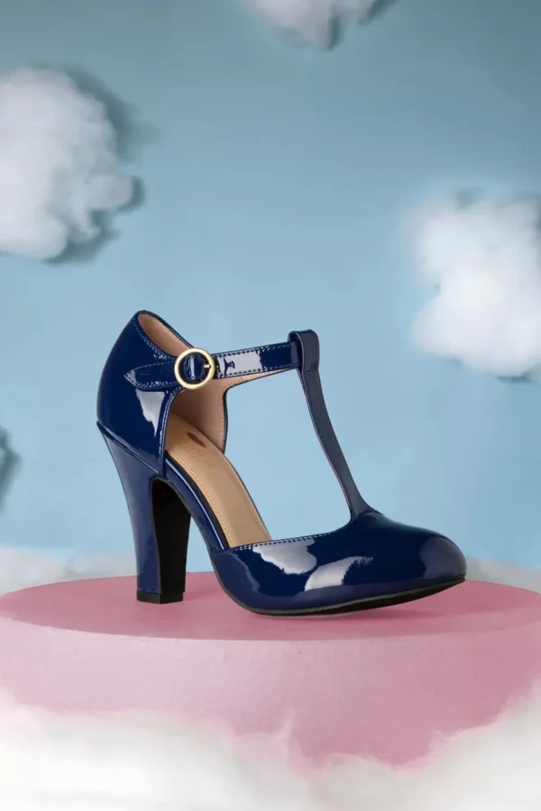 June Love Letter Lak Pumps In Navy-Lola Ramona u2665 Topvintage Cheap