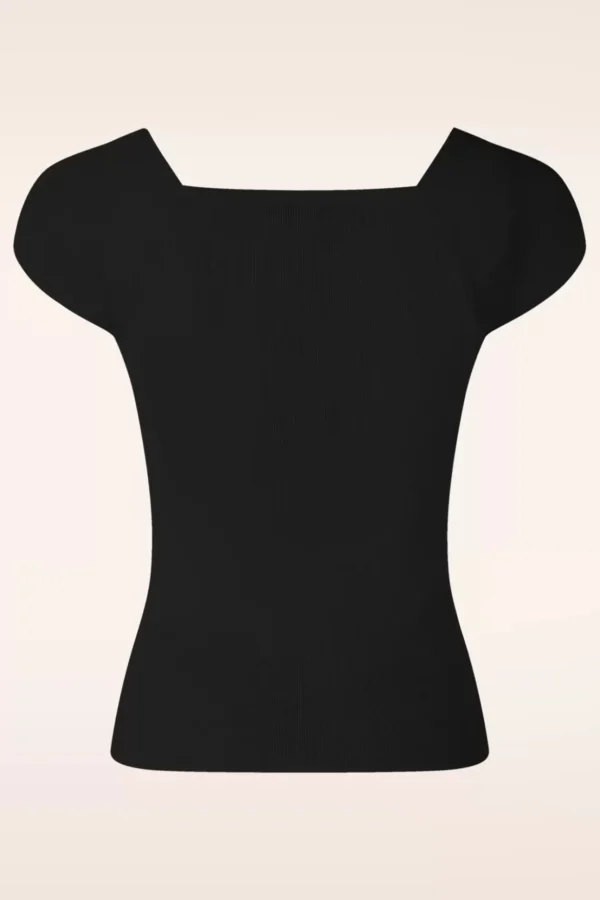 Kaylie Top In Zwart-Zilch Cheap