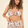 Klassieke Bloemenromantische Bikinibroek In Creme-Esther Williams Best