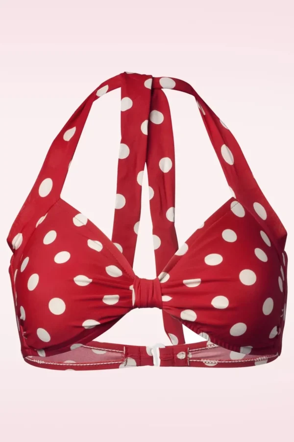 Klassieke Polka Bikinitop In Rood En Wit-Esther Williams Hot