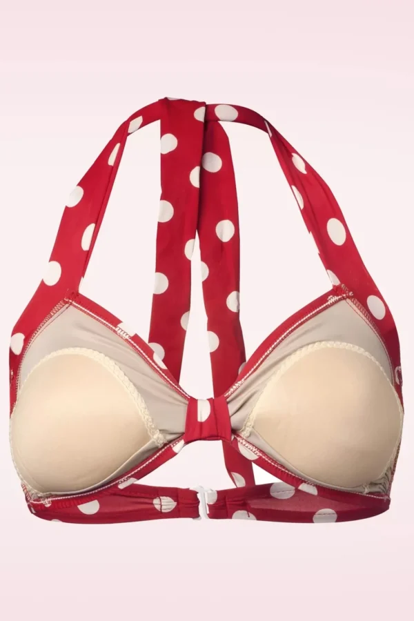 Klassieke Polka Bikinitop In Rood En Wit-Esther Williams Hot