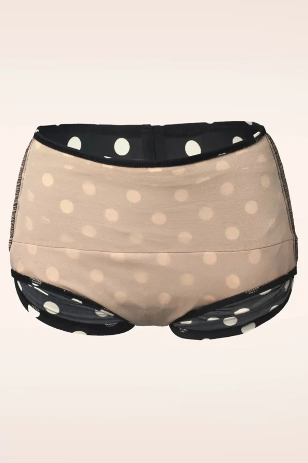 Klassieke Polka-Bikinibroek In Zwart En Wit-Esther Williams Clearance