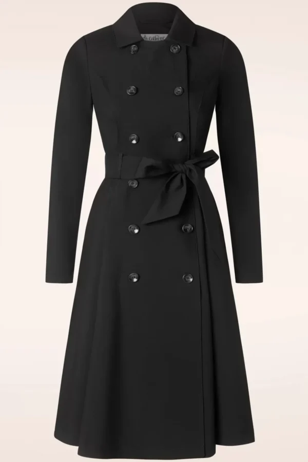 Korrina Swing Trenchcoat In Zwart-Collectif Clothing New