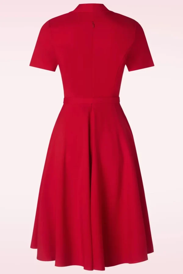 Laura Lee Swing Jurk In Rood-Vintage Diva Sale