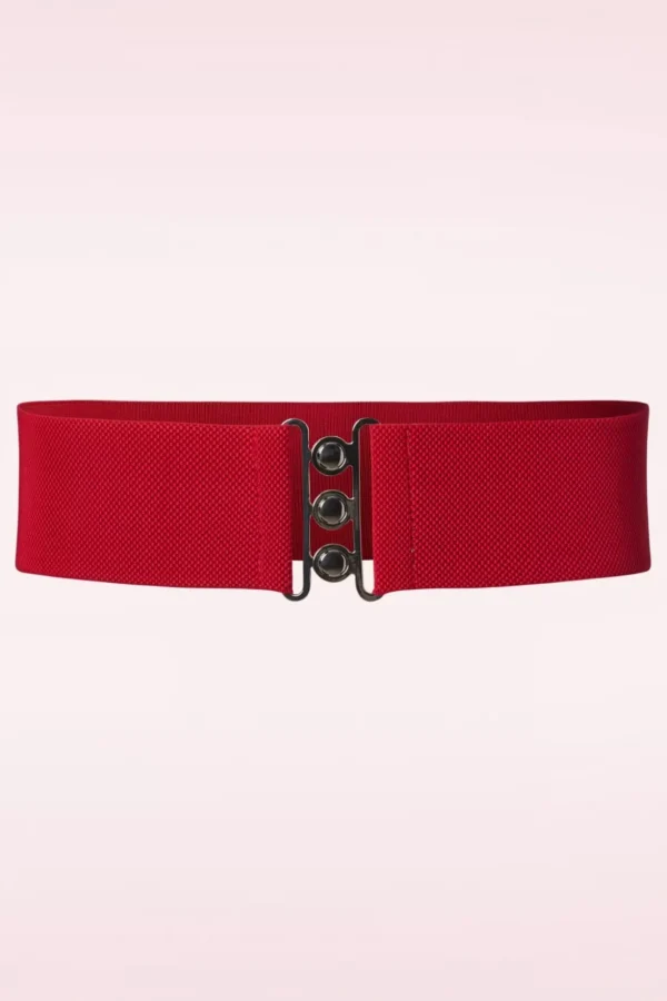 Lauren Vintage Stretchriem In Rood-Banned Retro Cheap