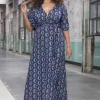 Laurie Maxi Jurk In Blauw-Vintage Chic for Topvintage Sale