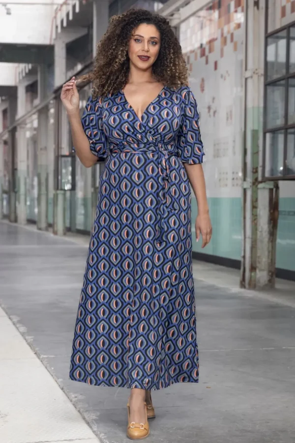 Laurie Maxi Jurk In Blauw-Vintage Chic for Topvintage Sale