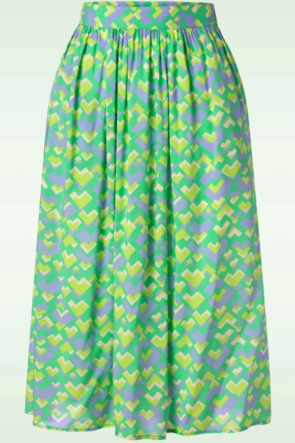 Layla Cocktail Rok In Macaw Groen-King Louie Online