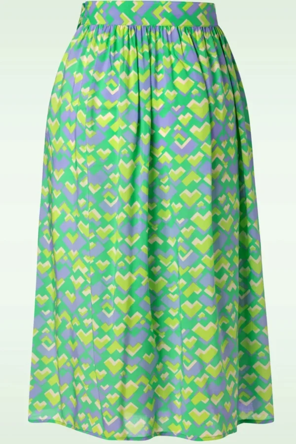 Layla Cocktail Rok In Macaw Groen-King Louie Online