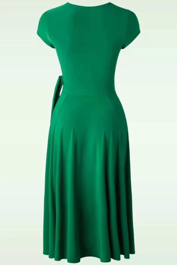 Layla Gekruiste Jurk In Groen-Vintage Chic for Topvintage Hot