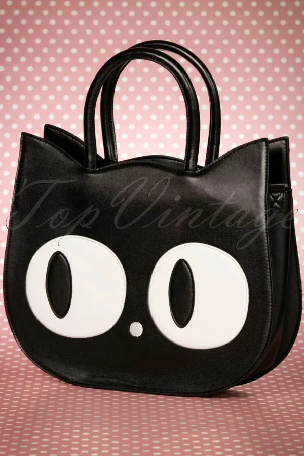 Lizzy De Big Eyed Cat Tas In Zwart-Banned Retro Sale