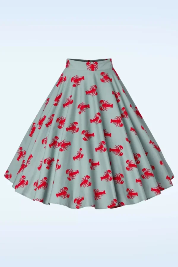 Lobster Love Rok In Blauw-Banned Retro Cheap