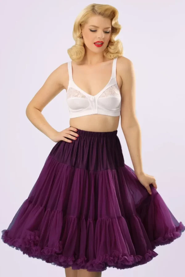 Lola Lifeforms Petticoat In Aubergine-Banned Retro Store