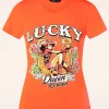 Lucky T-Shirt In Oranje-Queen Kerosin Fashion