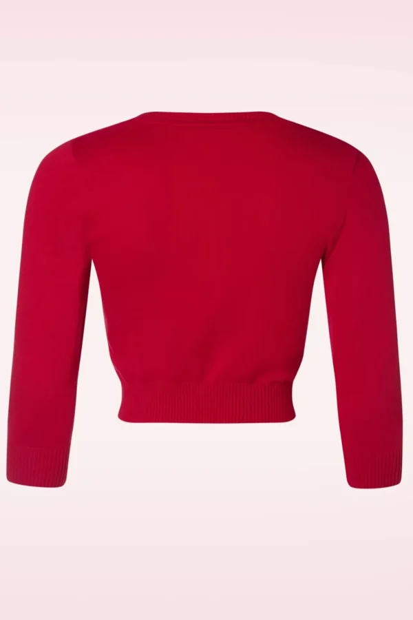 Lucy Posty Cat Cardigan In Rood-Collectif Clothing Online