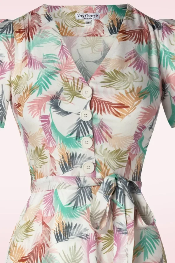 Magnolia Gatsby Pastel Bloemen Jurk In Wit-Very Cherry Online