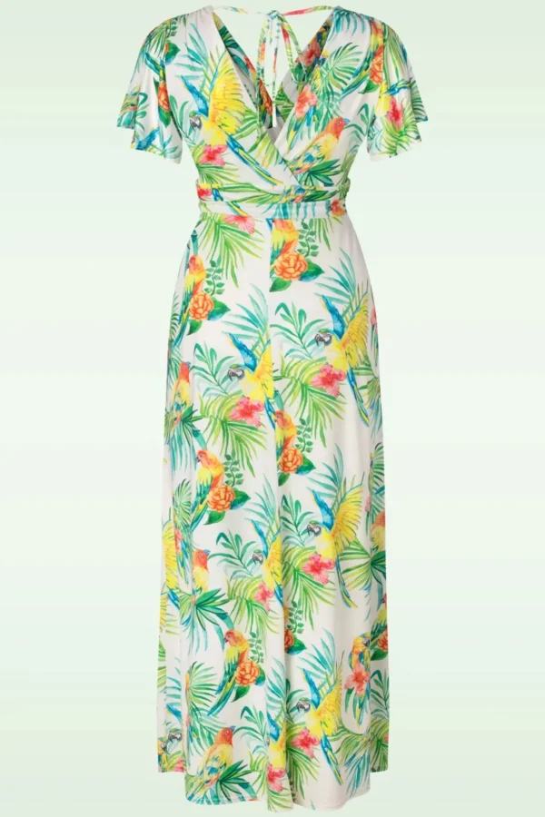 Malia Tropical Parrot Maxi Jurk In Multi-Vintage Chic for Topvintage Best Sale