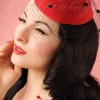 Marilyn Fascinator In Rood-Banned Retro Cheap