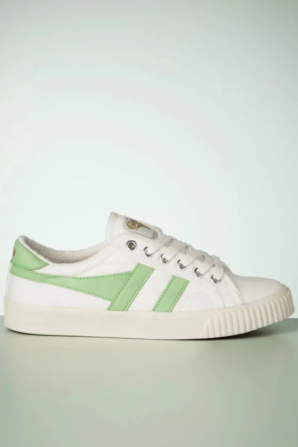 Mark Cox Tennis Sneakers In Gebroken Wit En Patina Groen-Gola Cheap