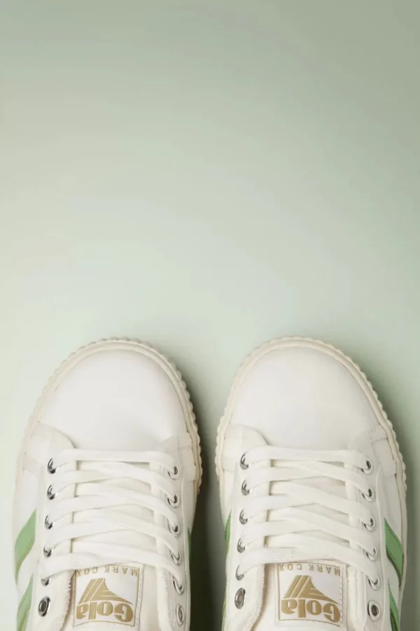 Mark Cox Tennis Sneakers In Gebroken Wit En Patina Groen-Gola Cheap