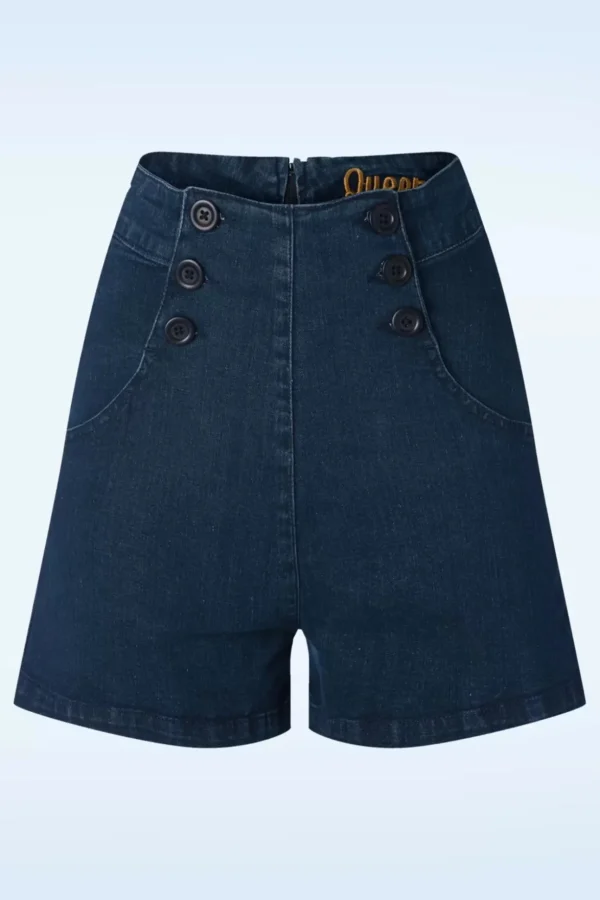 Marlyn Shorts In Donkerblauw-Queen Kerosin Clearance