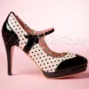 Mary Jane Pumps In Zwart En Beige Roze-Banned Retro Cheap