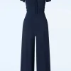 Matilda Jumpsuit In Marineblauw-Vintage Chic for Topvintage Store