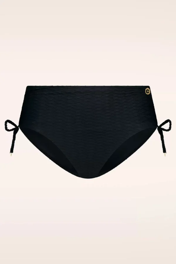 Mid Waist Bikinibroekje In Zwart Snake-TC Beach Discount