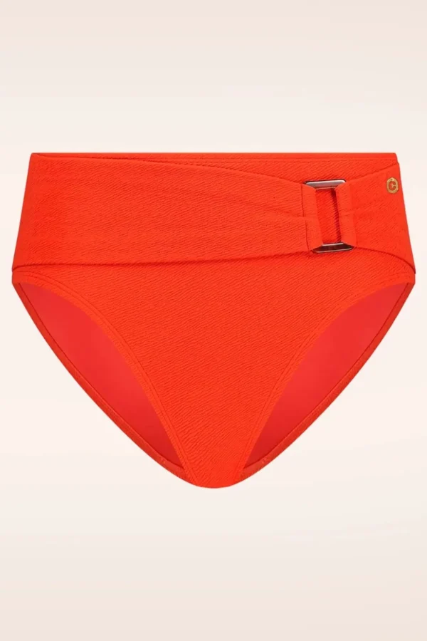 Mid Waist Bikinibroekje In Zomers Rood-TC Beach Cheap