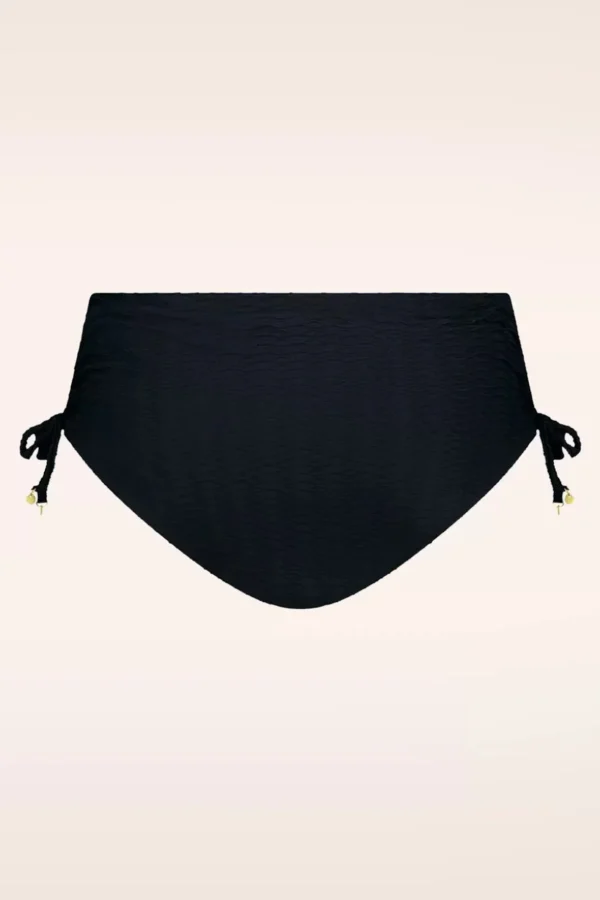 Mid Waist Bikinibroekje In Zwart Snake-TC Beach Discount