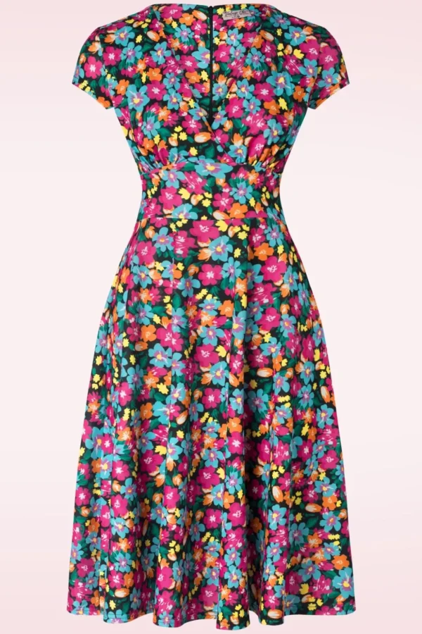 Miley Floral Swing Jurk In Multi-Vintage Chic for Topvintage Cheap