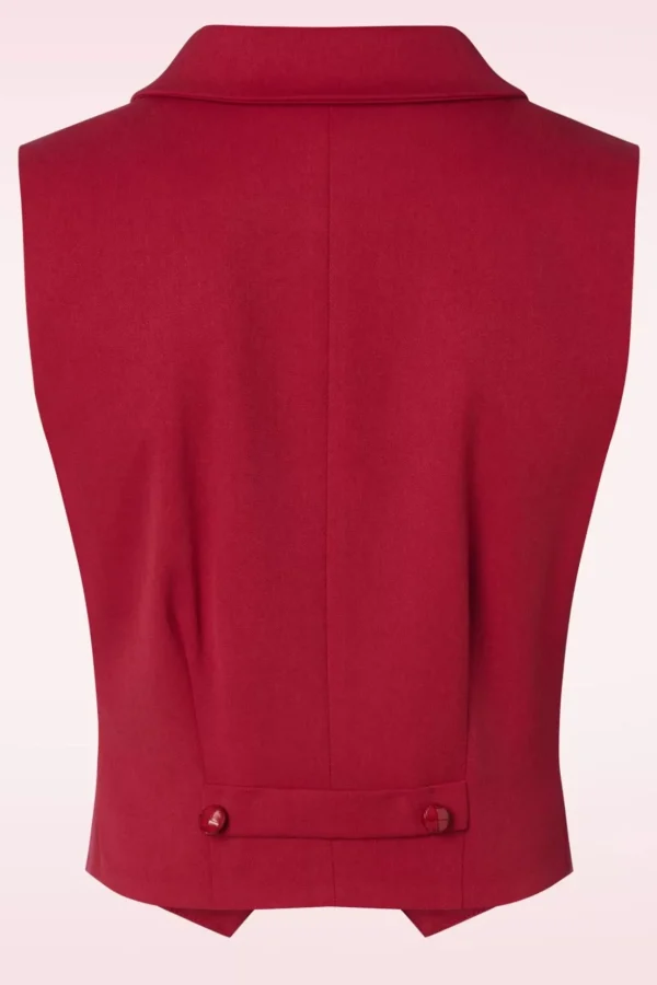 Milla Gilet In Rood-Collectif Clothing Cheap